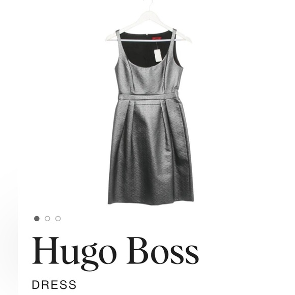 HUGO Dresses & Skirts - HUGO Hugo Boss silver-gray Kelisa dress sz 6 gunmetal